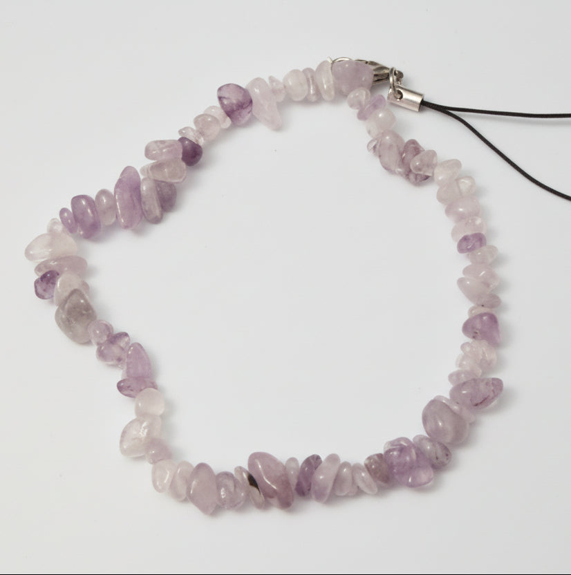 Amethyst Crystal Chip Phone Wristlet