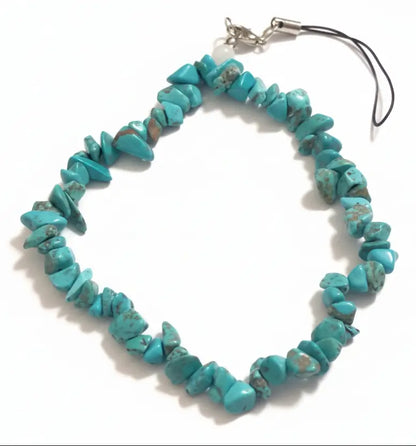Turquoise Crystal Chip Phone Wristlet