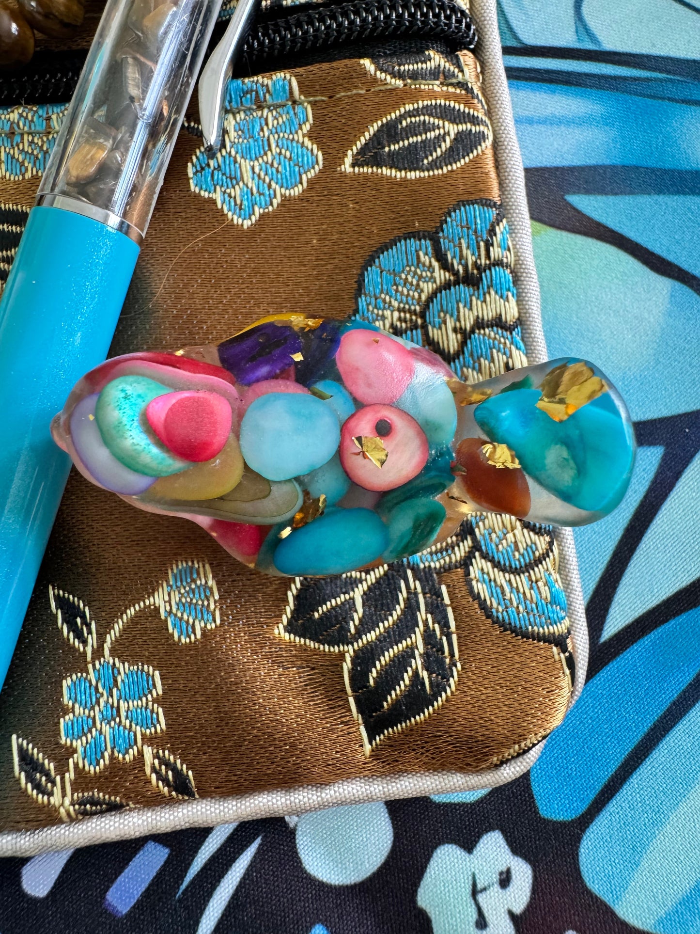 Aventurine & Earth Kissed Brown Silk Zipper Pouch Set - Main Street Crystals & Minerals