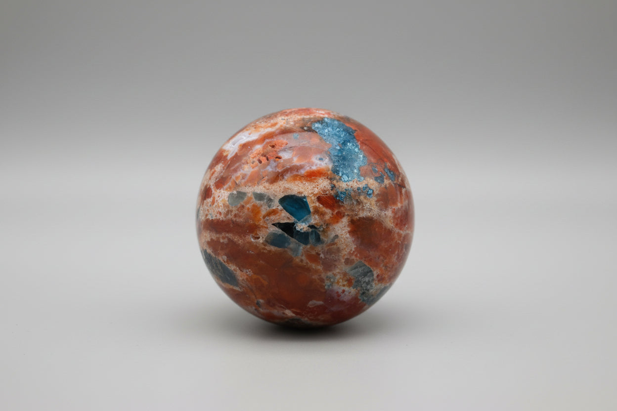 Brecciated Jasper & Apatite Sphere | Manifestation, Protection | 2.39 in Ø