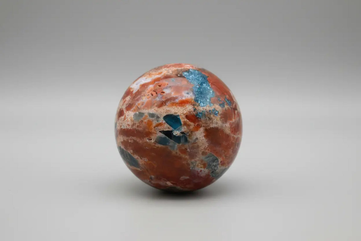 Brecciated Jasper & Apatite Sphere | Manifestation, Protection | 2.39 in Ø
