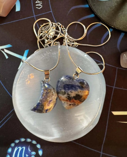 Druzy Agate moon carving with Crown Chakra crystal collection