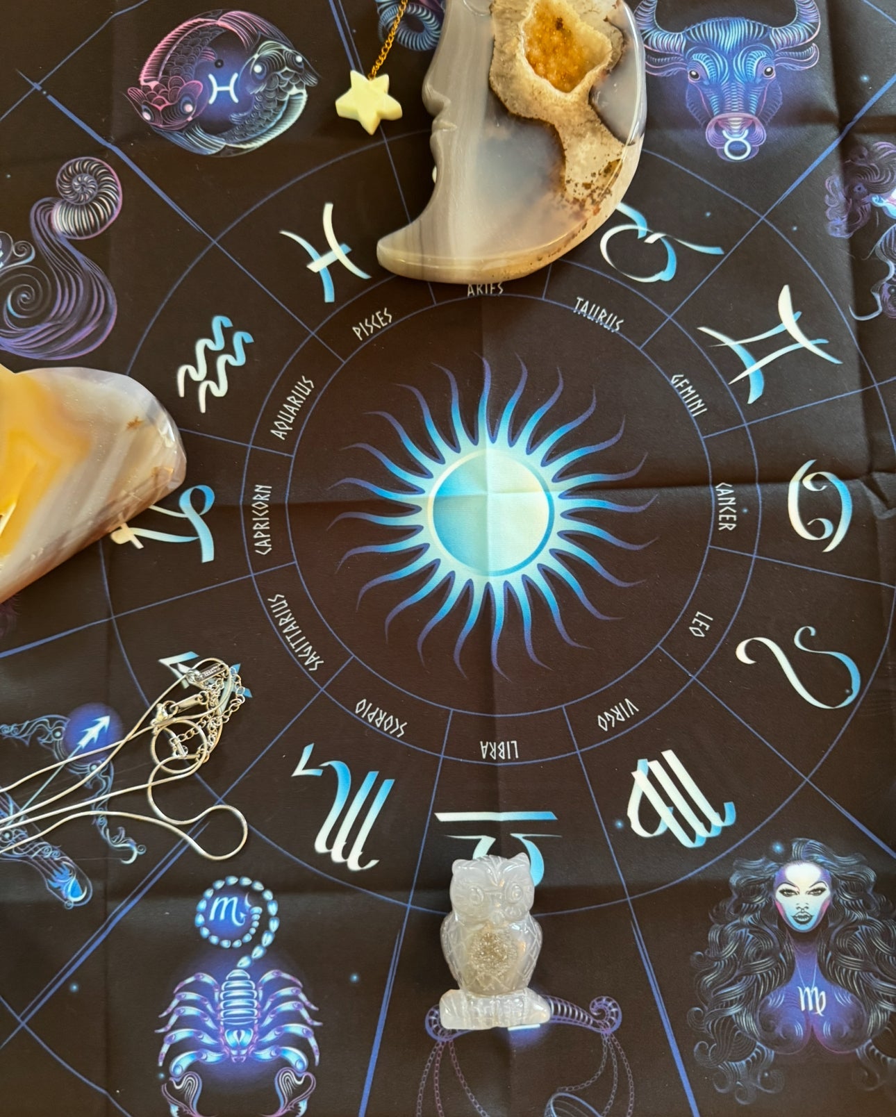 Druzy Agate Moon & Treasures - Crown Chakra Crystal Collection - Main Street Crystals & Minerals