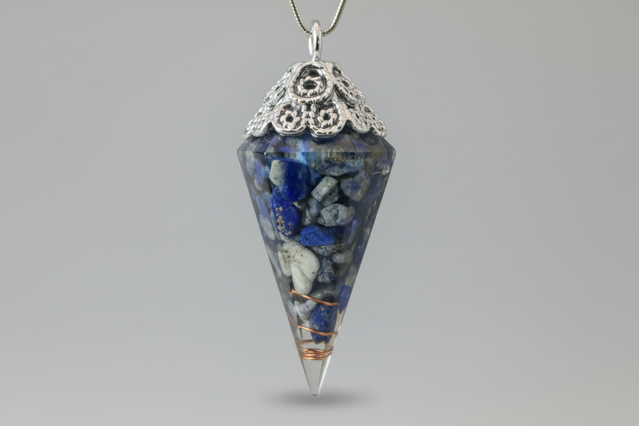 Lapis Lazuli orgone stone pendulum 