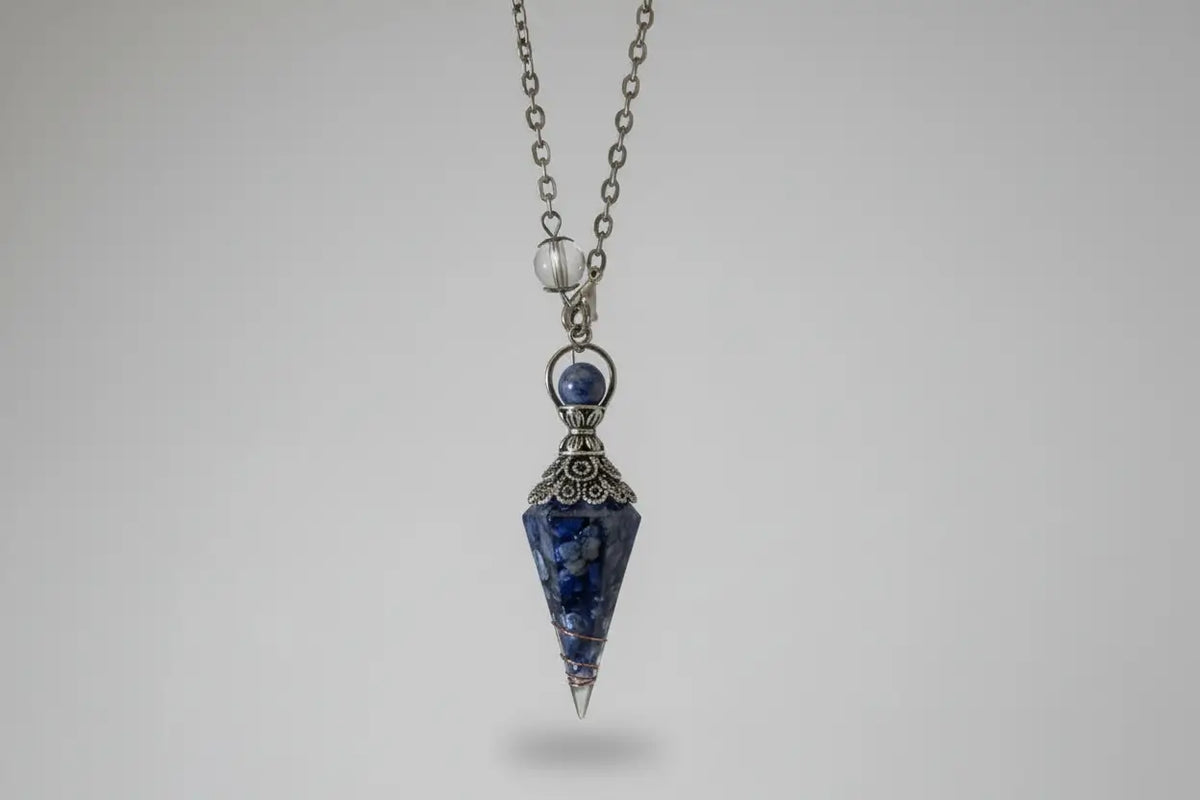 Sodalite Orgone  Stone Pendulum on a chain