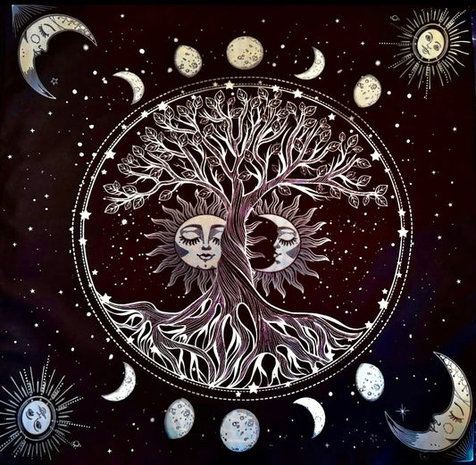 Celestial Tree of Life altar cloth for rituals