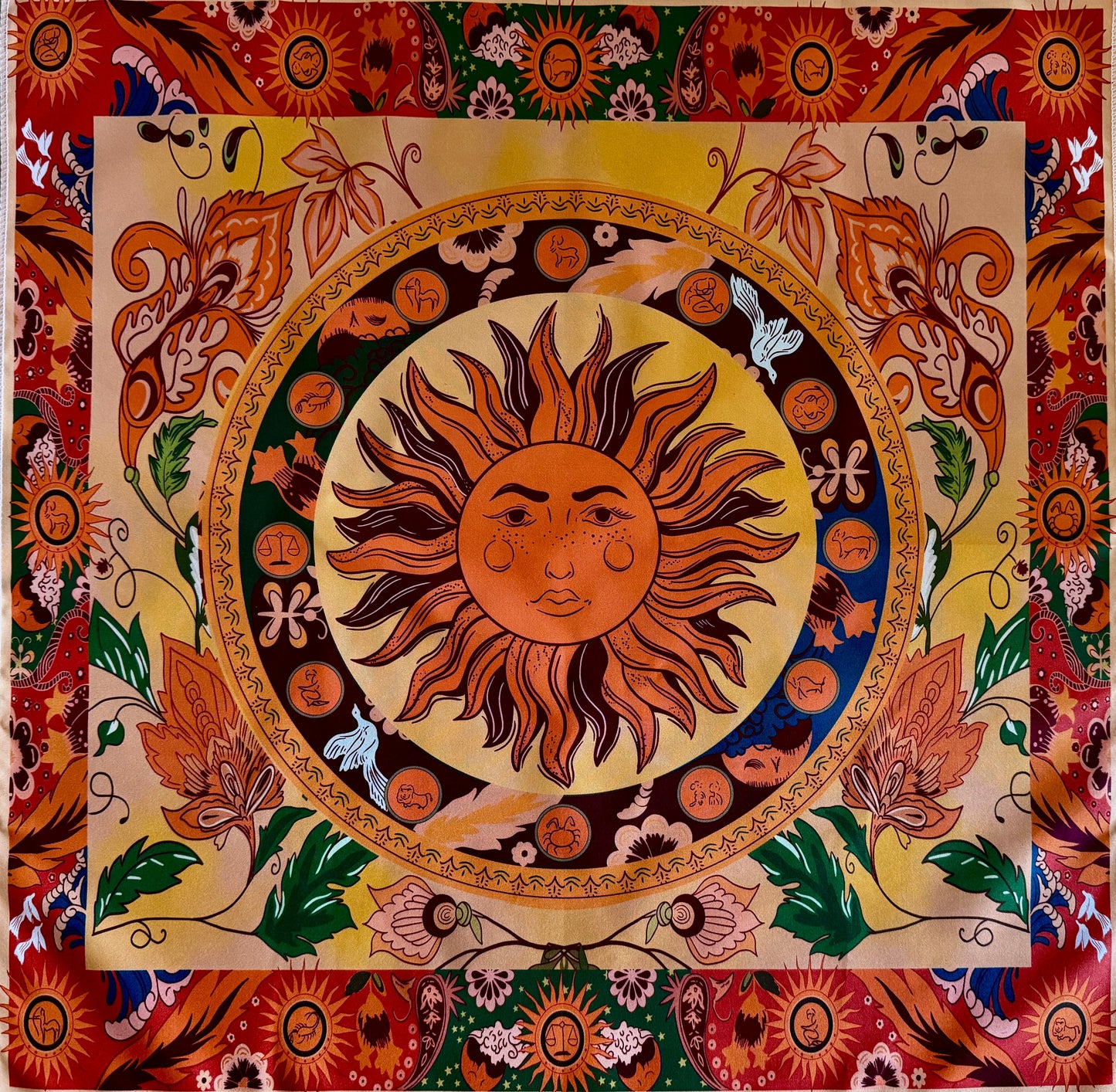 Bohemian Sun and Zodiac Altar Cloth - Main Street Crystals & Minerals