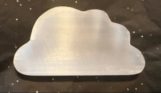 Satin Spar carved into a cloud shape