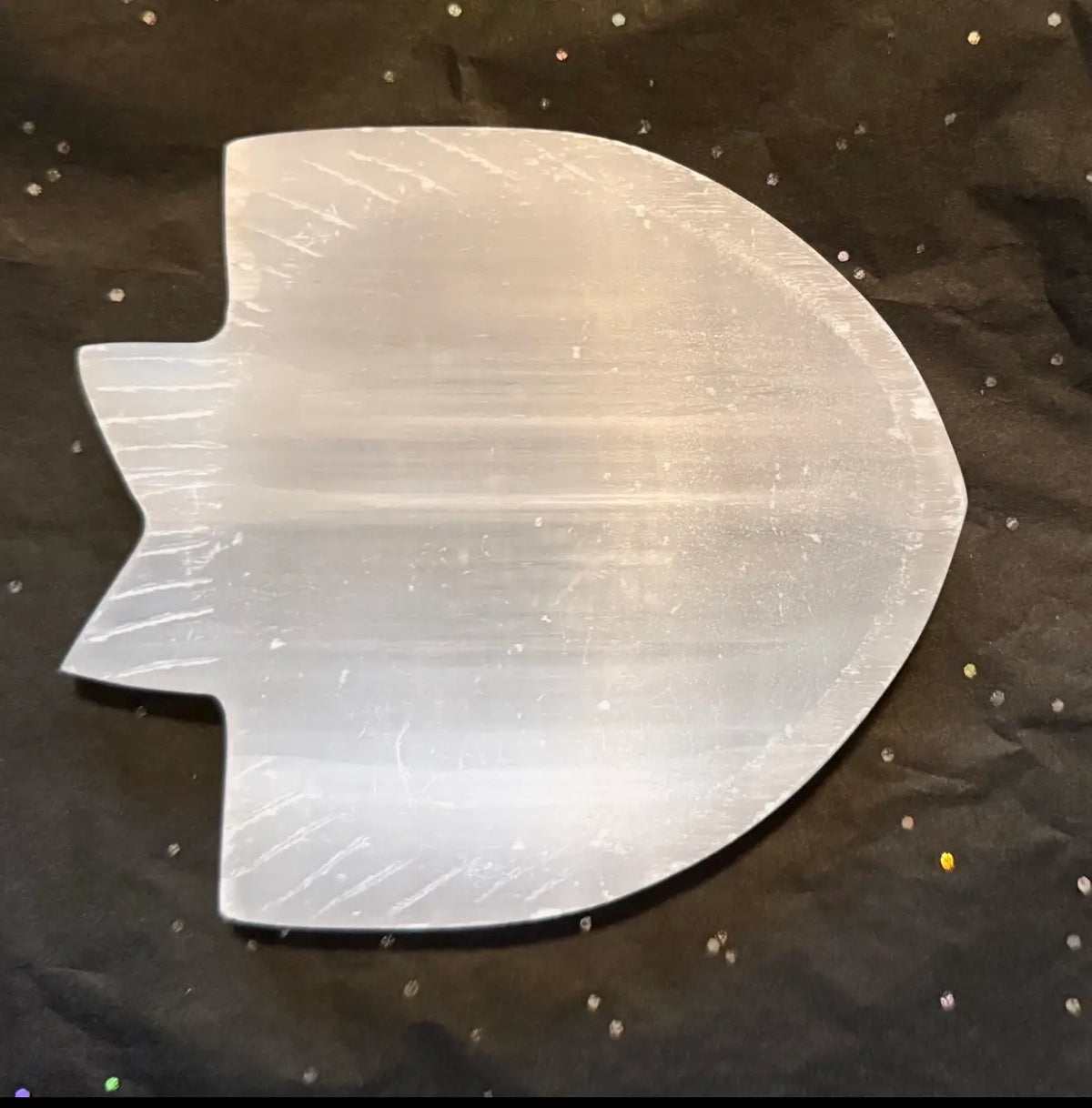 Satin Spar Fish Shaped Trinket Bowl