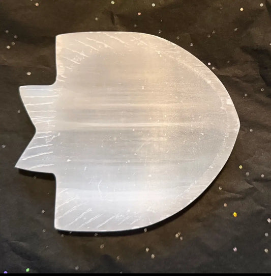 Satin Spar Fish Shaped Trinket Bowl