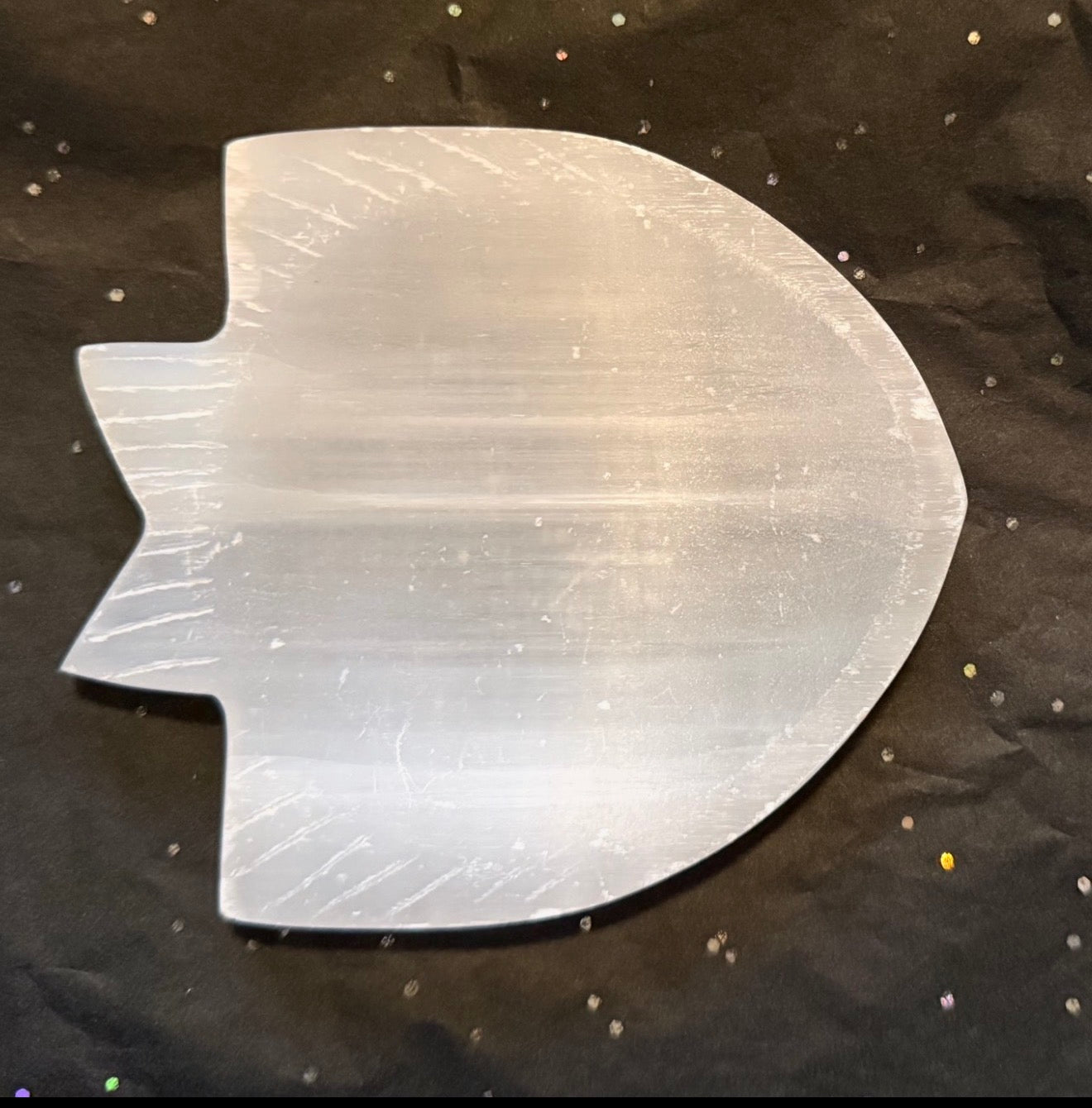 Satin Spar Fish Shaped Trinket Bowl
