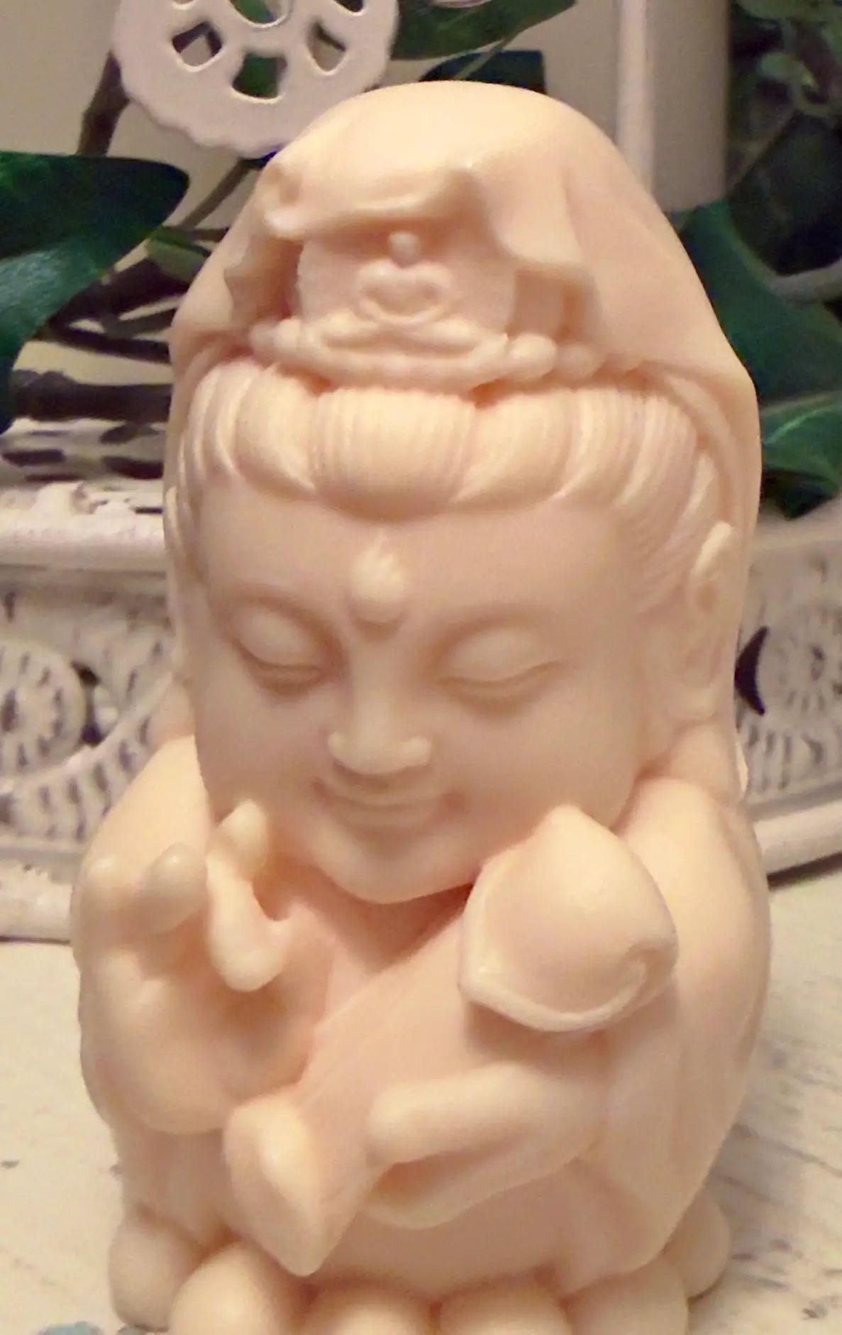 Carved Tagua nut Hotei figure with rounded details