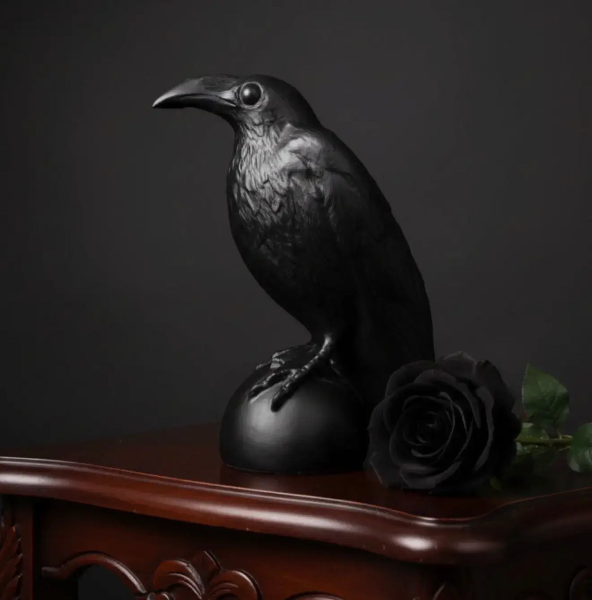 Black Obsidian Raven Figurine for Grounding and Protection — additional view 2