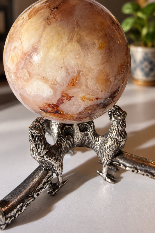 Silver Phallic-Shaped Crystal Sphere Stands | Animal Designs