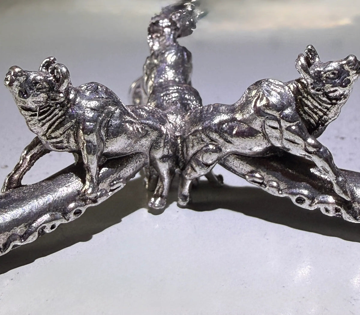 Silver Phallic-Shaped Crystal Sphere Stands | Animal Designs