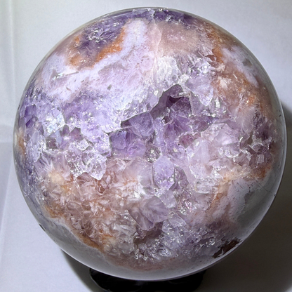 Amethyst Sphere with Druzy Pocket Natural inclusion