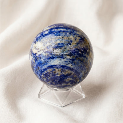 Lapis Lazuli Carved Sphere | Clarity & Self-Expression | 10.24 oz