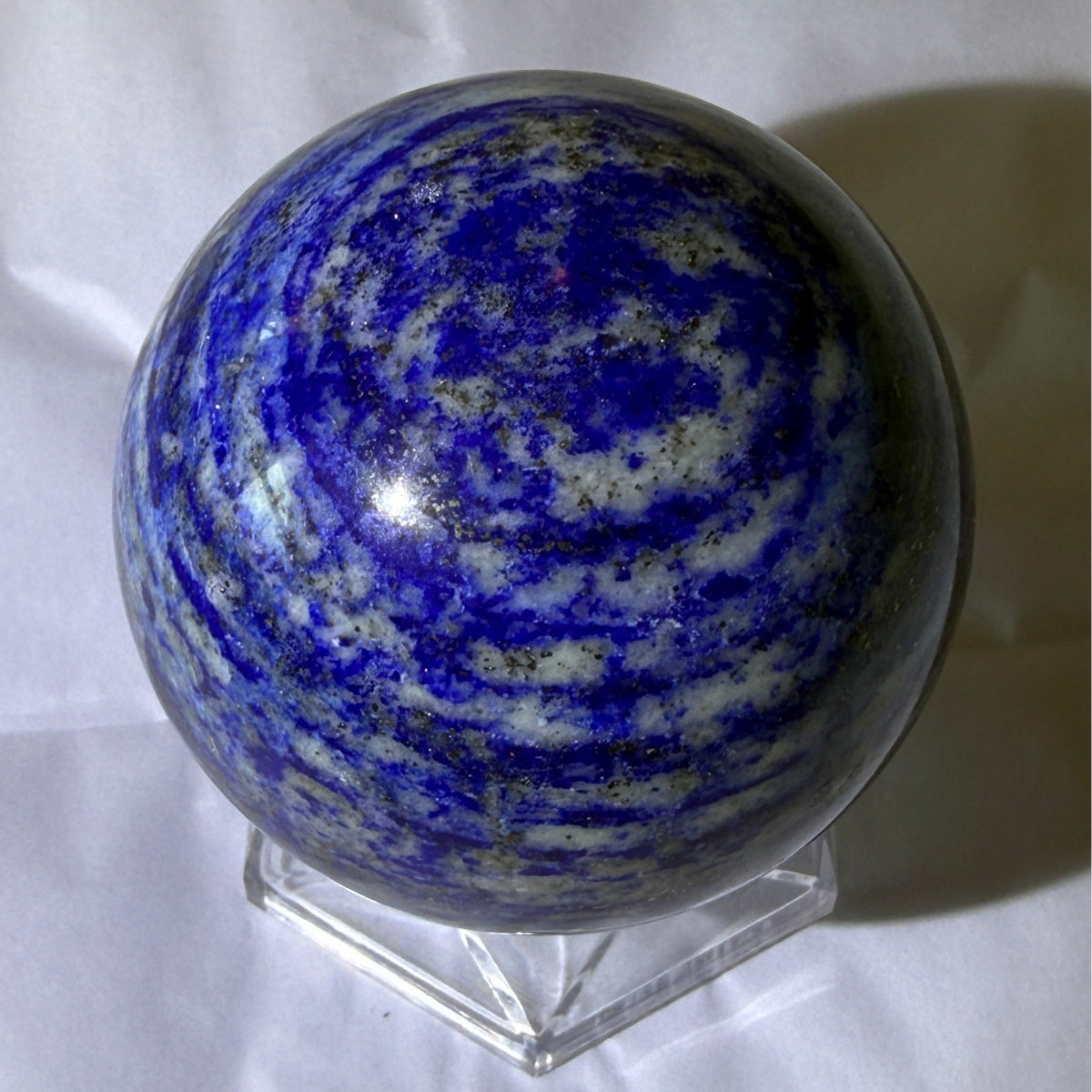 Lapis lazuli sphere with pyrite natural includions