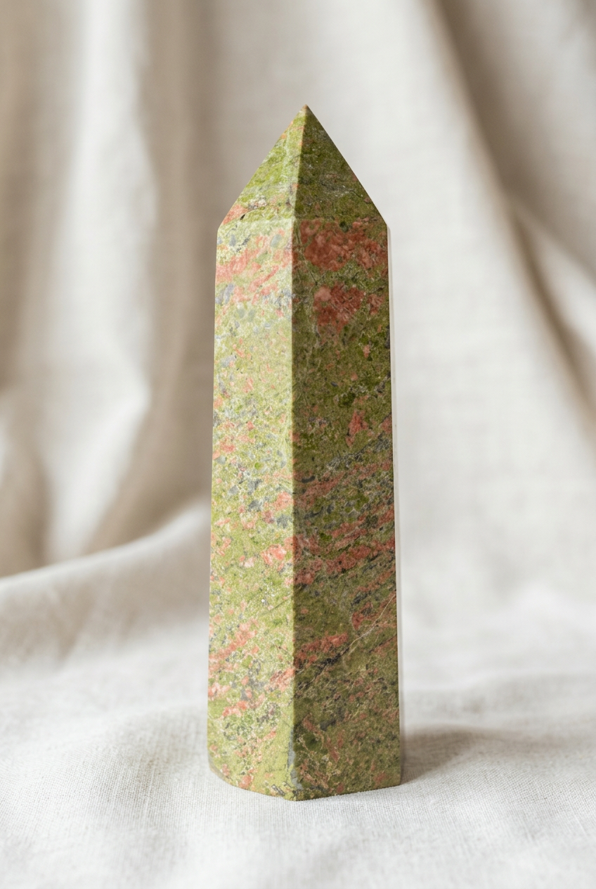 Unakite Tower, Buddha and Elephant Set | Heart Chakra | Wt 32.96 oz