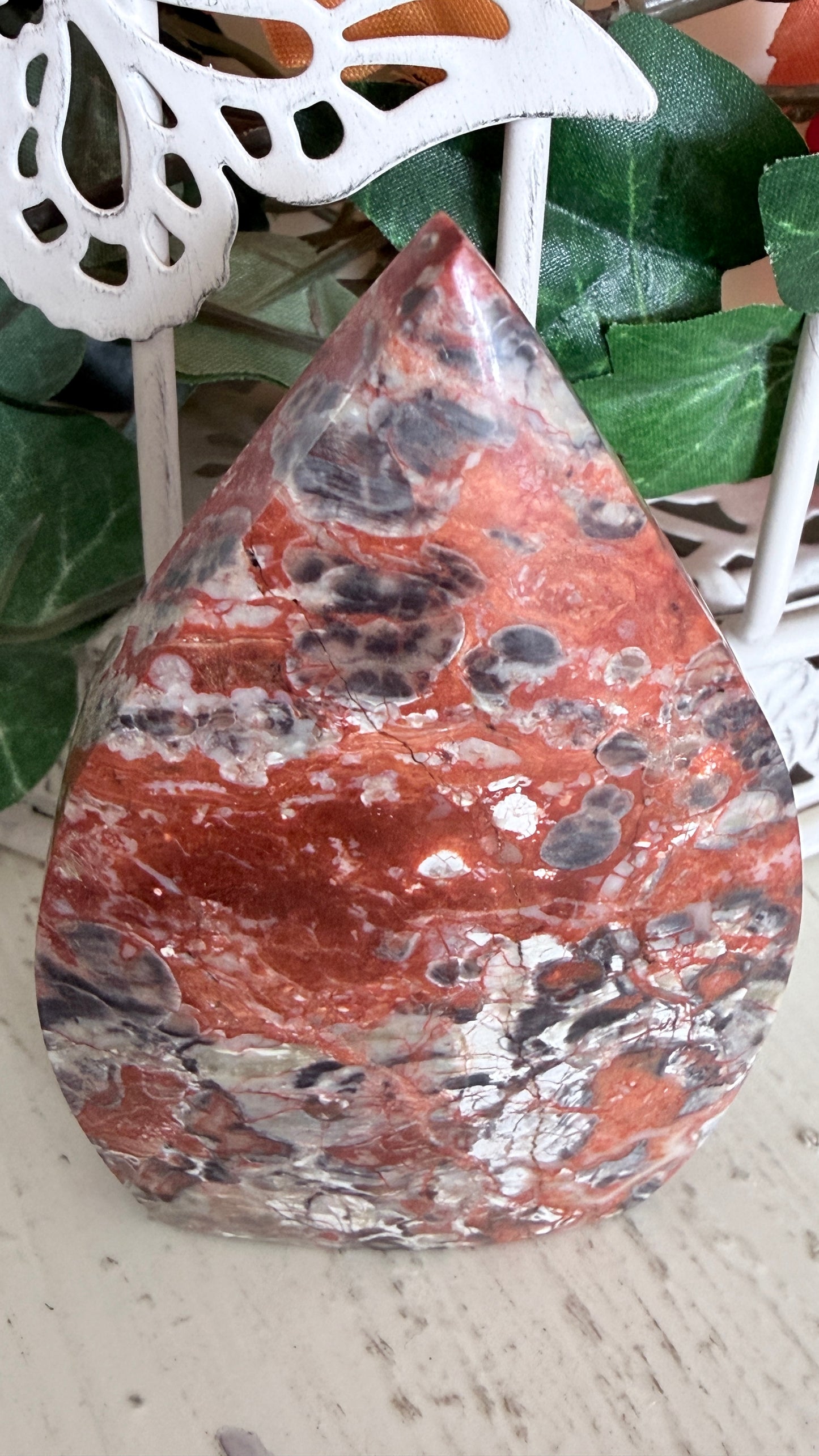 Brecciated Jasper TearDrop & Freeforms gemstone with red and black patterns