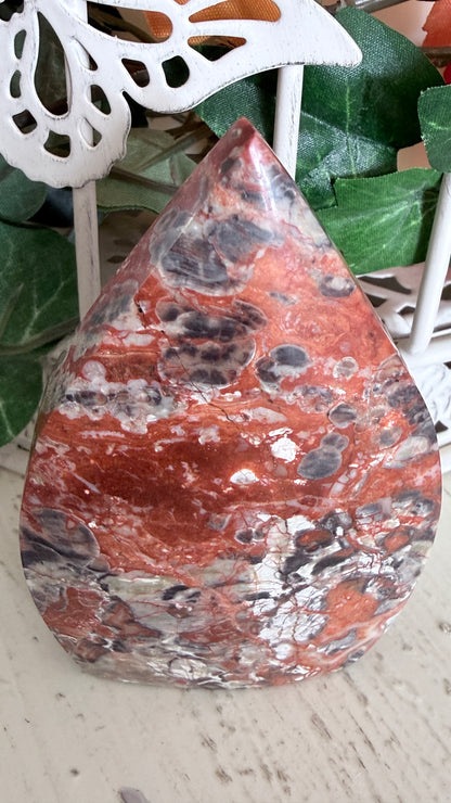 Brecciated Jasper TearDrop & Freeforms gemstone with red and black patterns