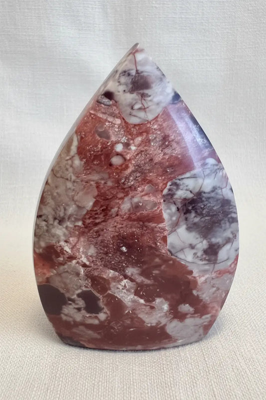 Brecciated Jasper TearDrop & Freeforms gemstone with red and white patterns