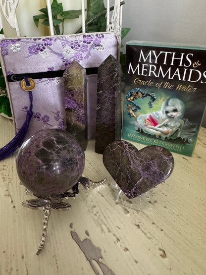 Atlantisite Stitchtite + Serpentine Crystal Set - Main Street Crystals & Minerals