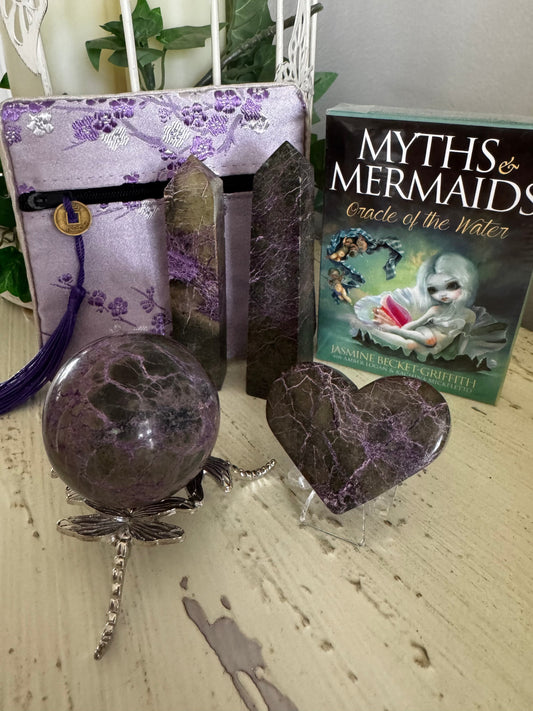 Atlantisite Stitchtite + Serpentine Crystal Set - Main Street Crystals & Minerals