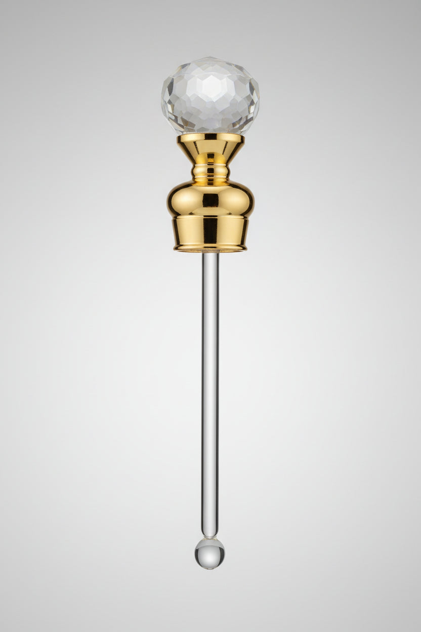 Purple fairy perfume bottle stopper with glass applicator rod