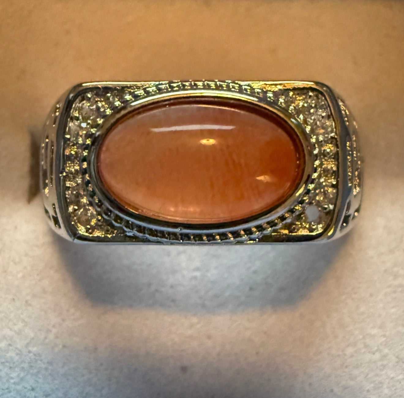 925 silver carnelian stone  adjustable ring