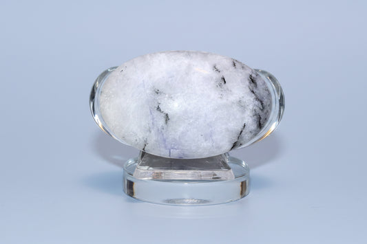 Rainbow Moonstone palm stone with blue