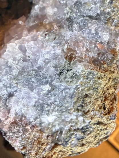 Close-up of Cobaltoan Calcite specimen with Hematite inclusions