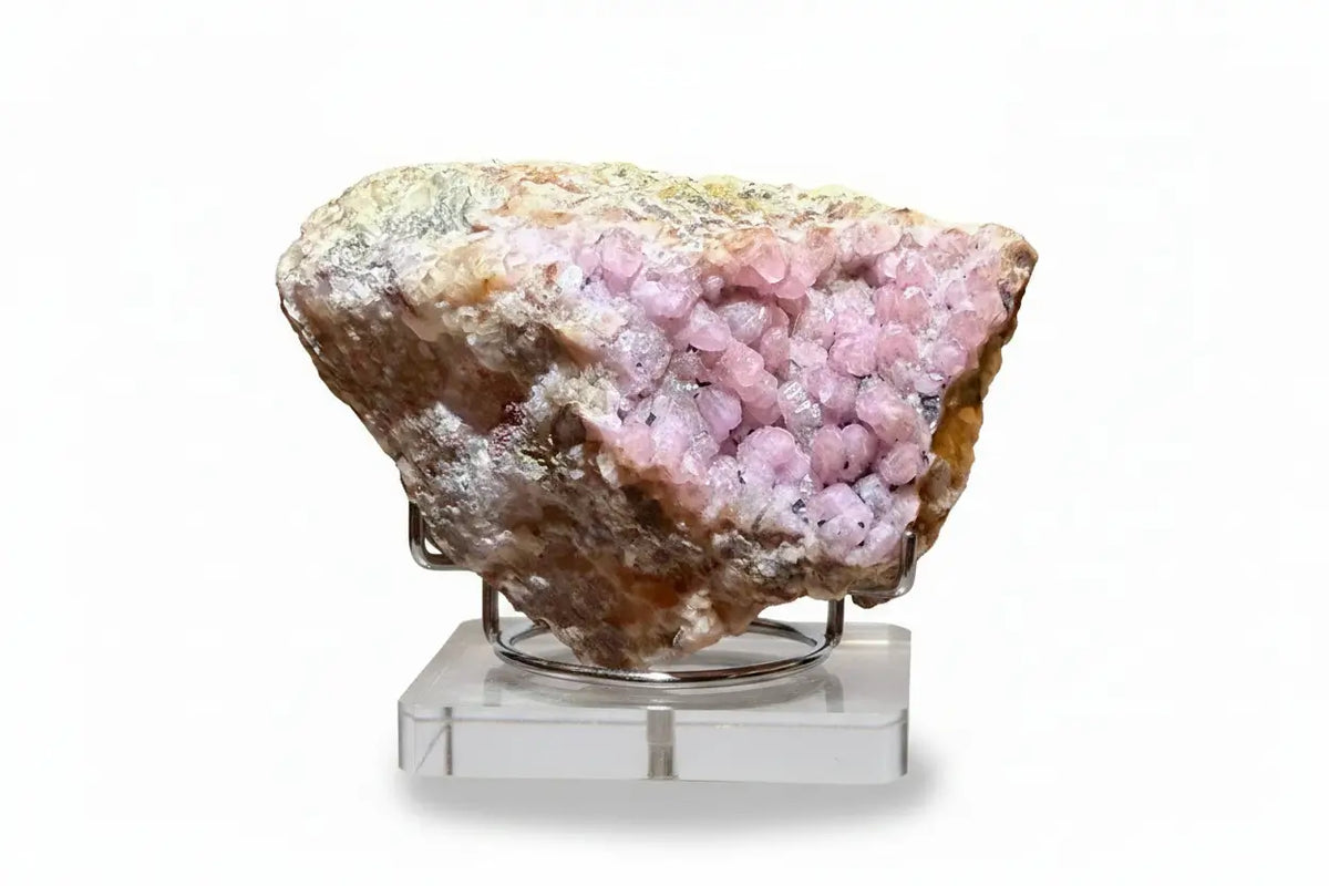 Cobaltoan Calcite specimen showing pink crystal surface