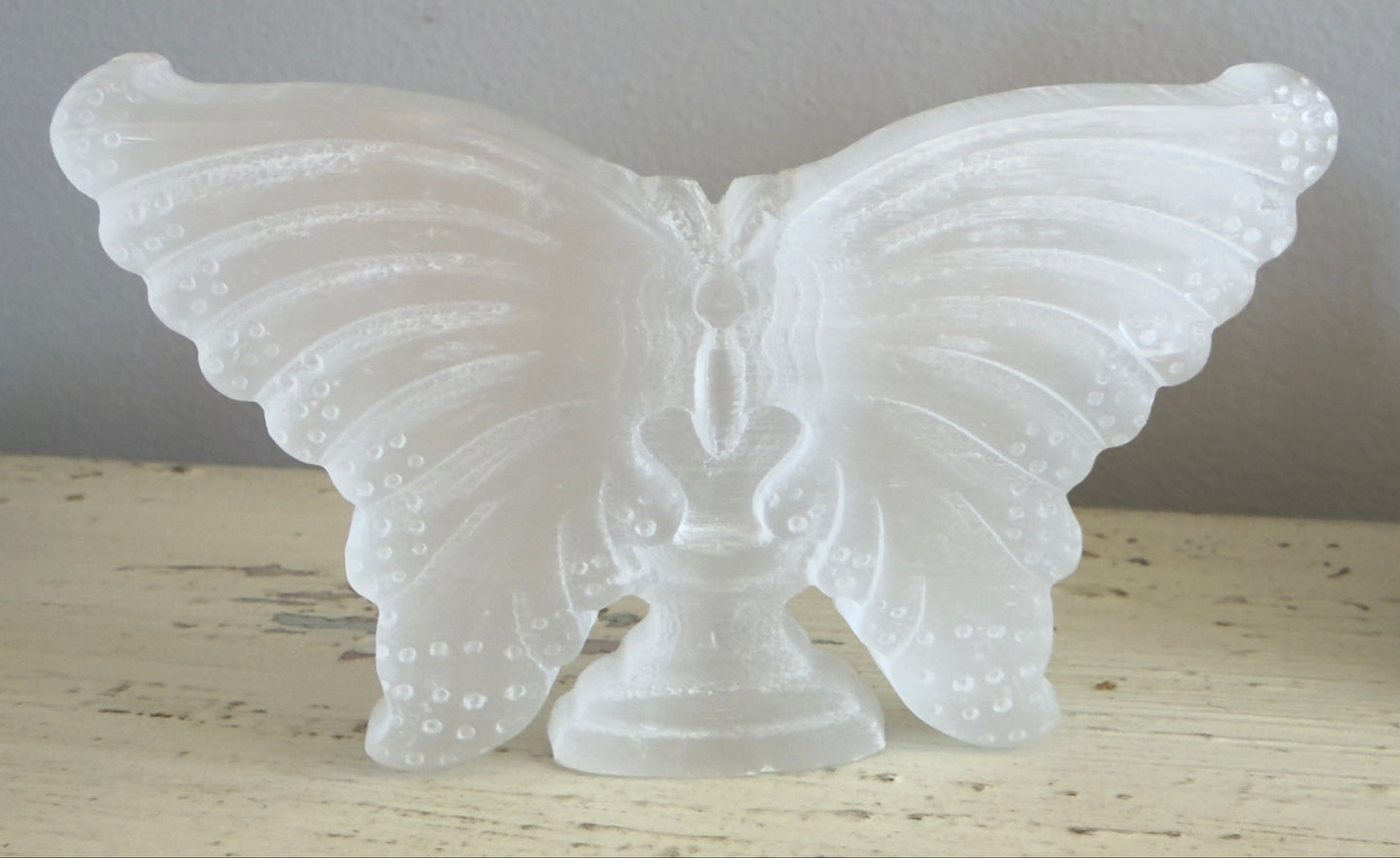 Delicate satin spa hand carved butterfly 