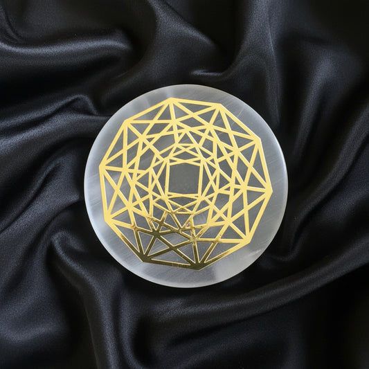 Metatron’s Cube Selenite Charging Plate