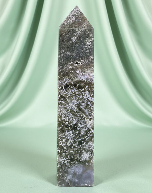 Other side of OJ Tower with greens and off white 