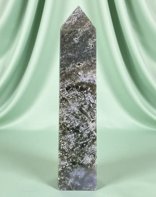 Other side of OJ Tower with greens and off white 