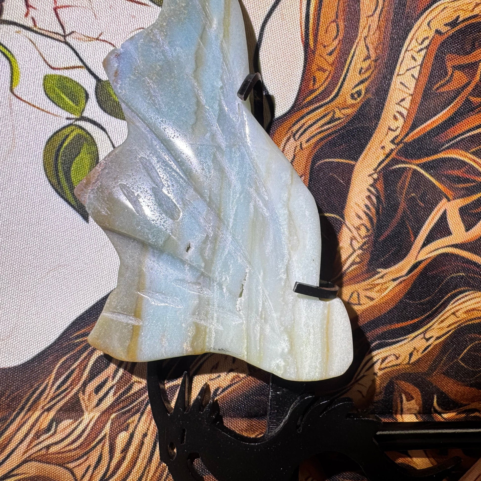 Caribbean Calcite Dragon Wings set with crystal accents