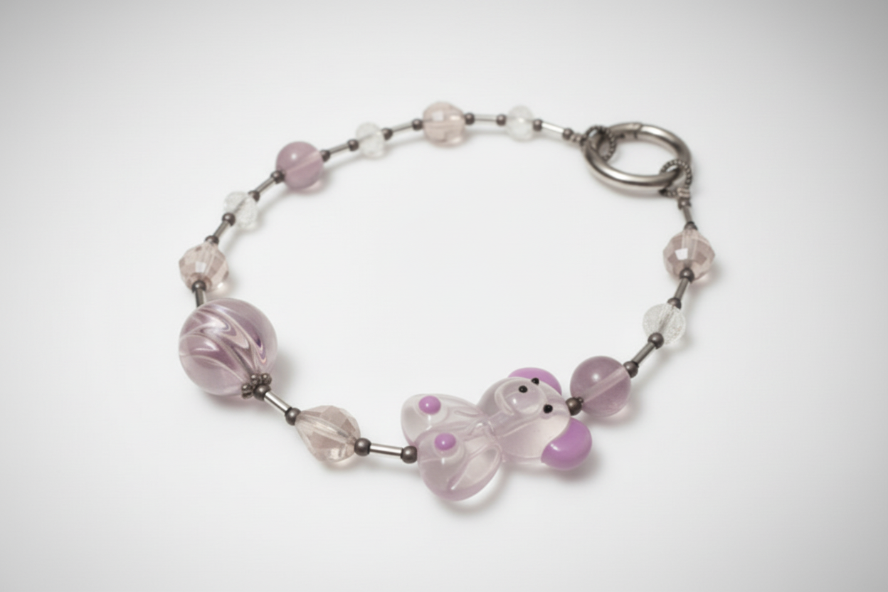 Cute pink bear mobile phone charm 
