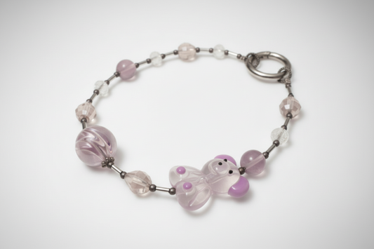 Cute pink bear mobile phone charm 
