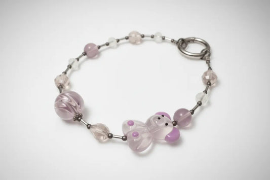 Cute pink bear mobile phone charm 
