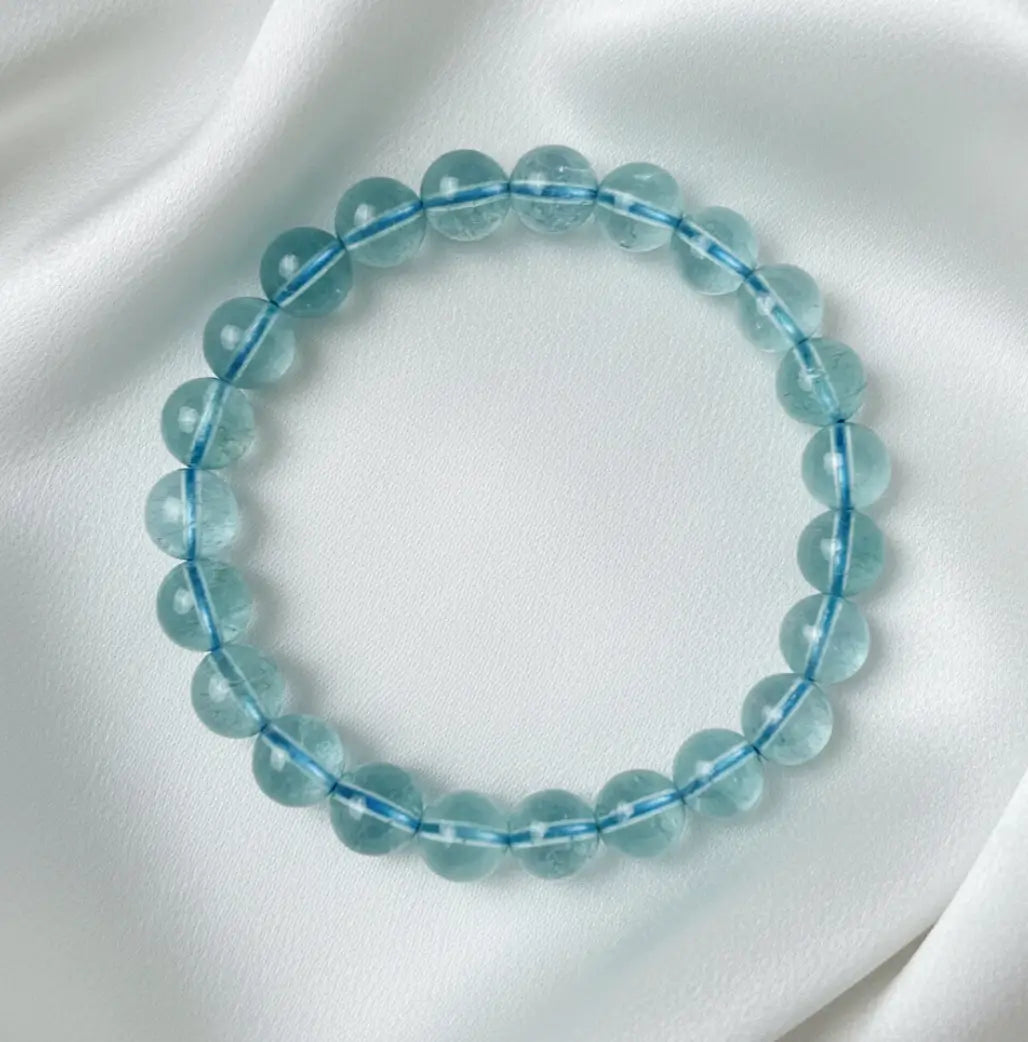 Aquamarine Bracelet Calming Throat Chakra beads — additional view 2