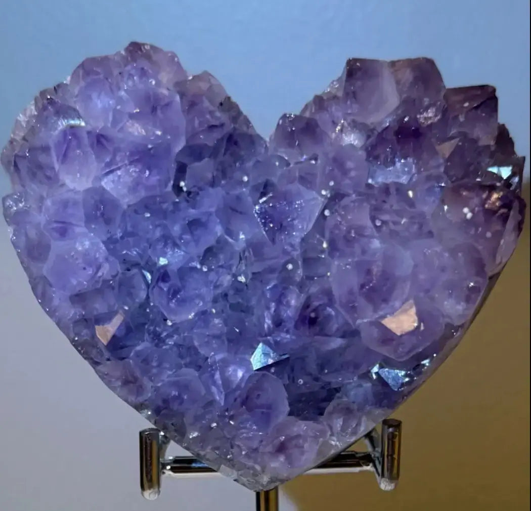 Amethyst Heart Cluster for Enhances Sleep, Wisdom, Anxiety Relief — additional view 7