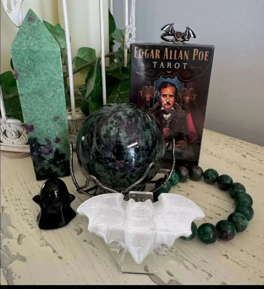 Ruby in Zoisite Edgar A Poe Set 8 Piece Collector Set