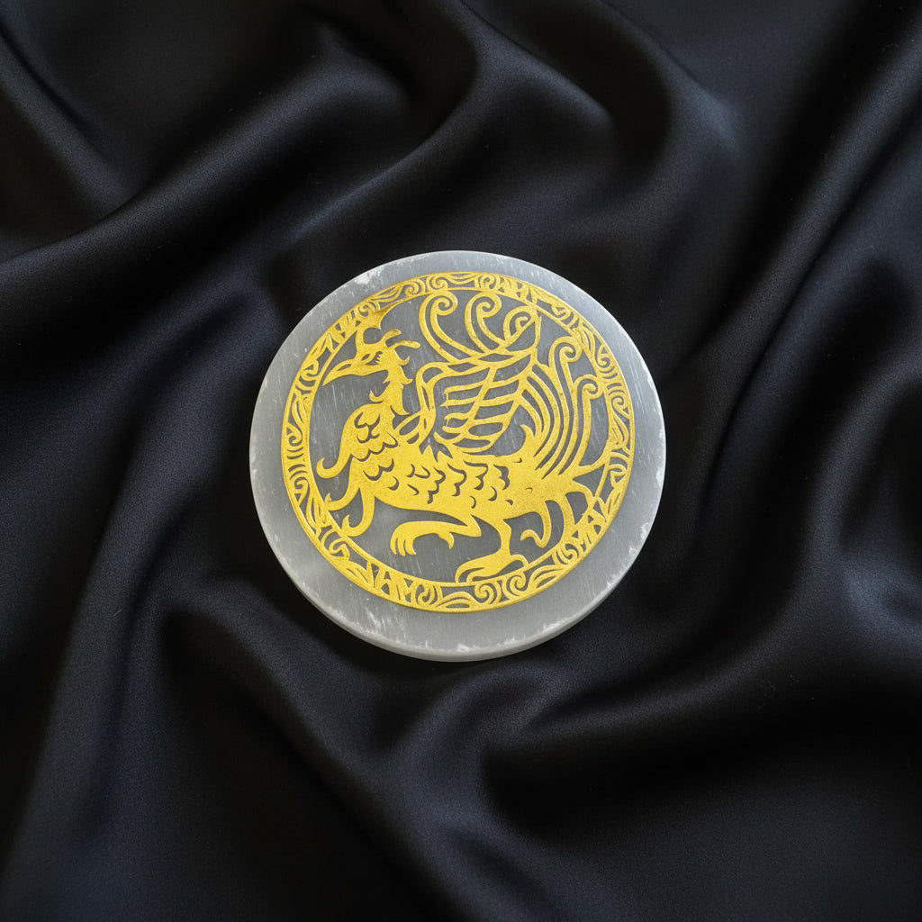 Chinese Phoenix (Suzaku) Selenite Plate