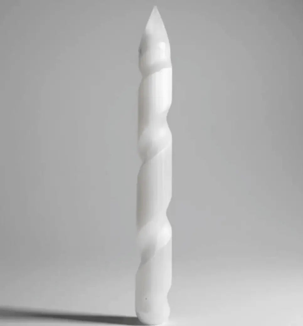 Selenite Spiral Wand for Aura and Crown Chakra Cleansing