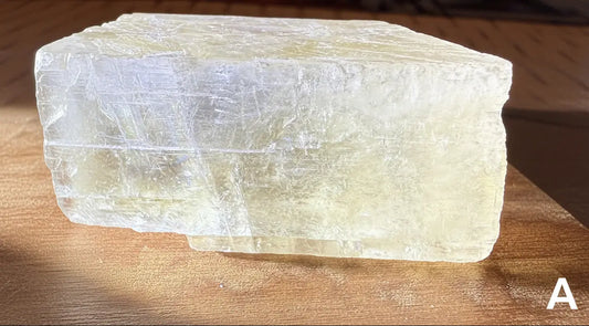 Close up with back light White Calcite Specimen A 