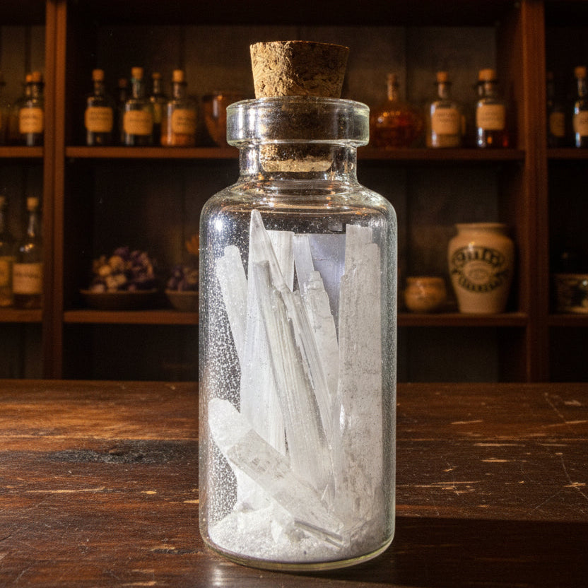 Wish bottle with selenite 