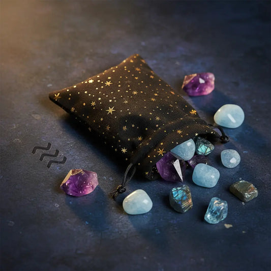 Aquarius Zodiac Charm Bag for Crystal Set
