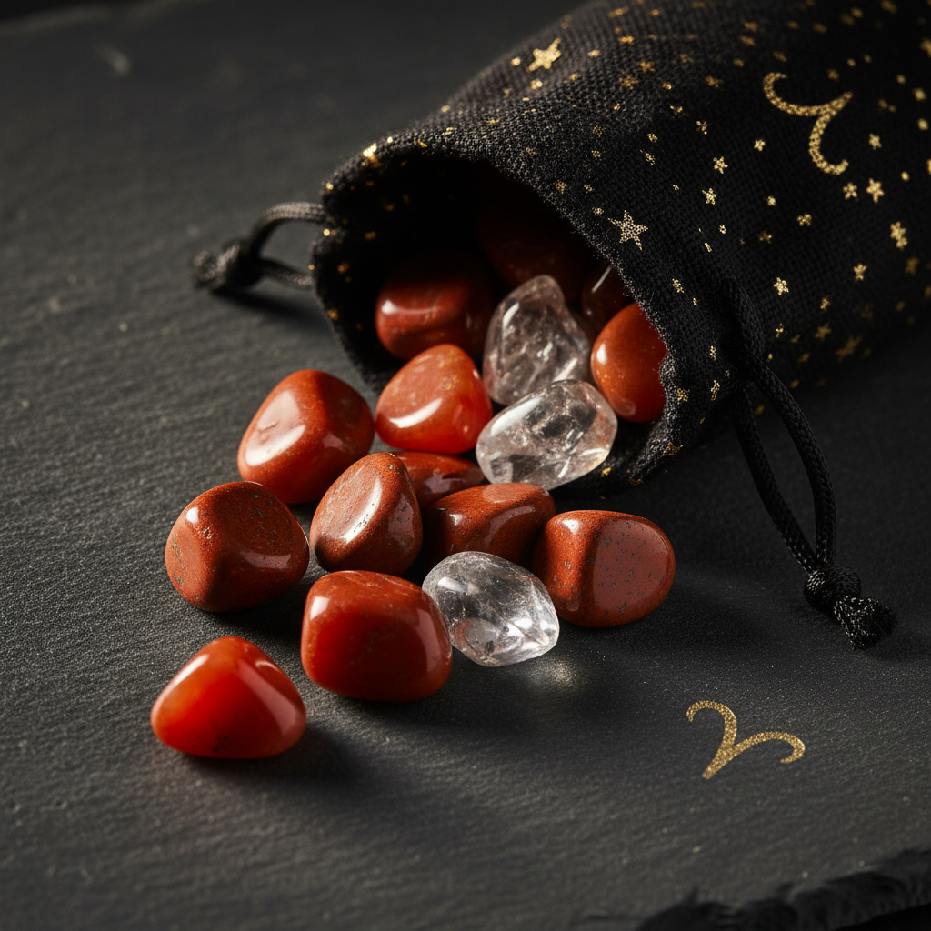 Aries Zodiac Charm Bag | Crystal Set